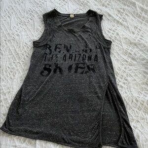 Free People Black Graphic Sleeveless Tank